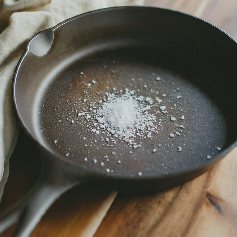 Clean Cast Iron Pan With Salt
